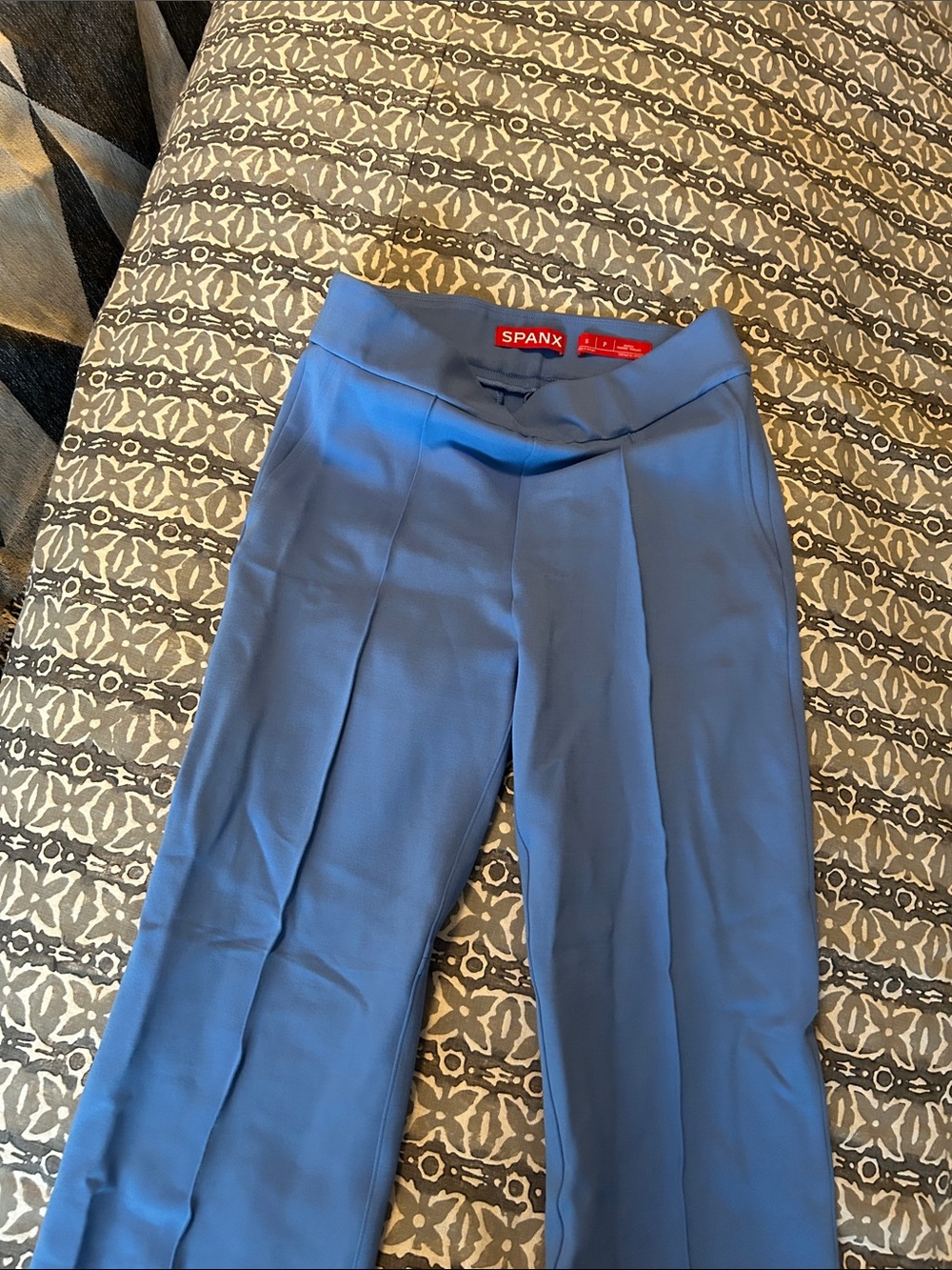 SPANX Women's Sky Blue Wide-Leg High-Waist Trousers